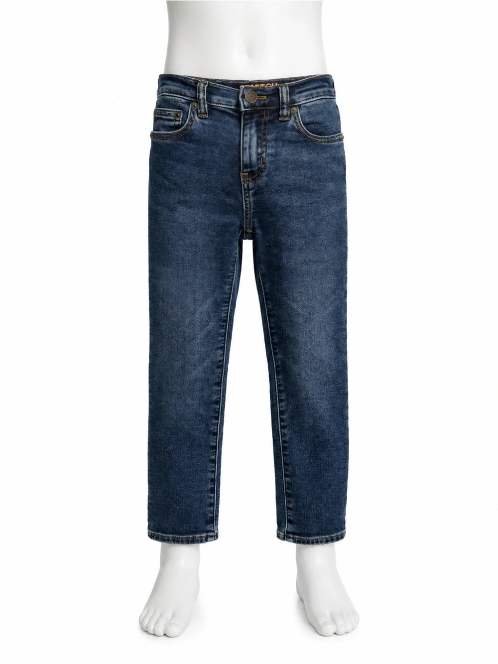 Crewcuts Dark Blue Straight-Leg stretch elastic snap button Jeans